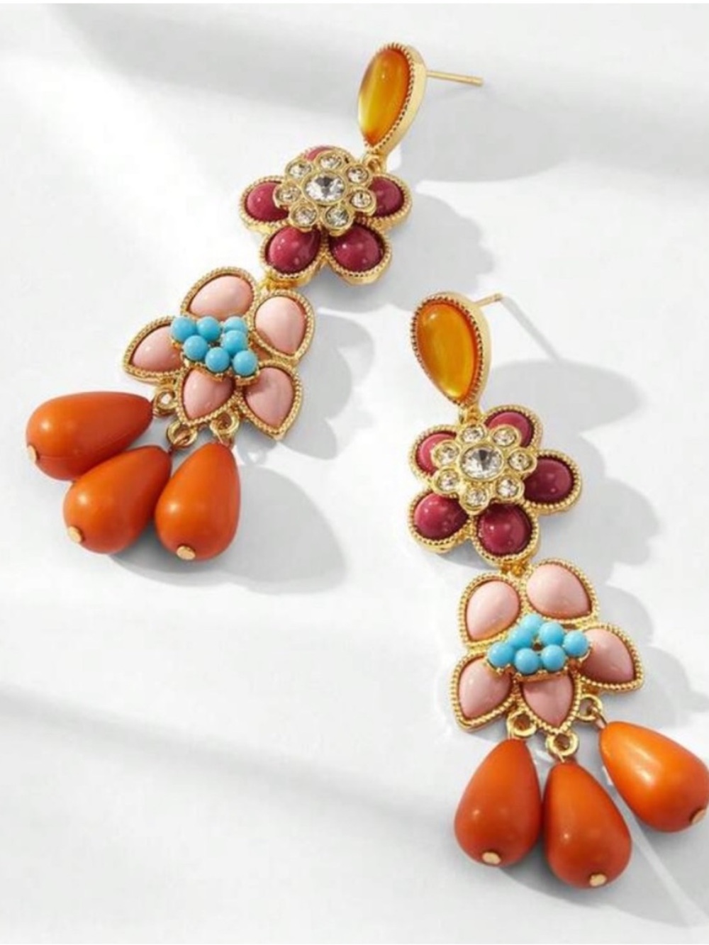 New! Boho Multicolor Beaded Drop Earrings (2019)  NWOT - Picture 2 of 4